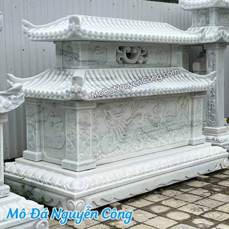 mộ đá đẹp điêu khắc hình rồng