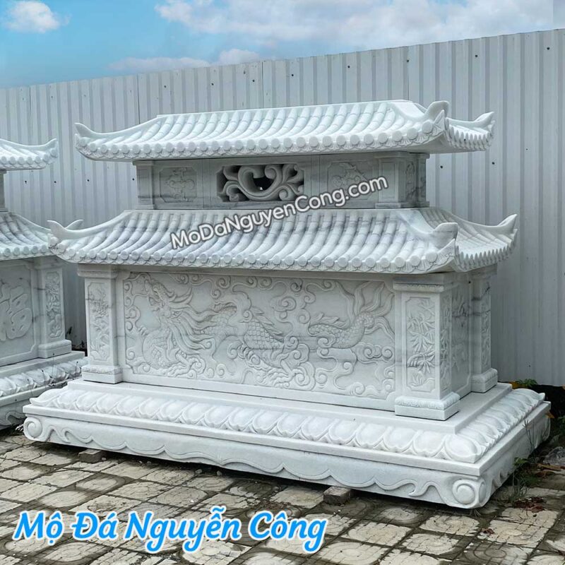 mộ đá nguyên khối điêu khắc hình rồng