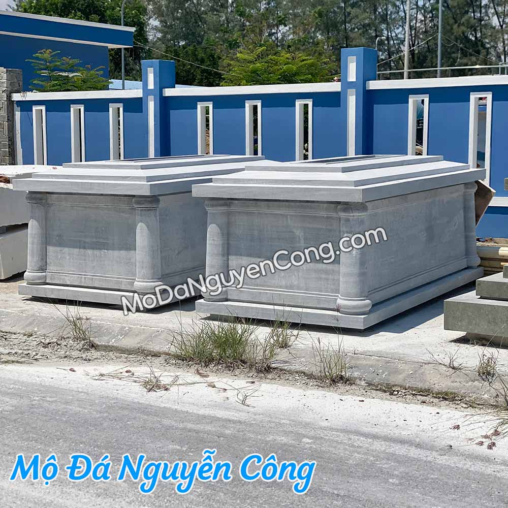 mộ đá xanh đơn giản nguyên khối