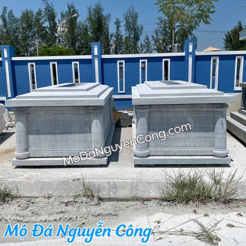 mộ đá xanh nguyên khối đẹp